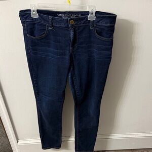 American Eagle Outfitters Women's Dark Blue Skinny Jeans